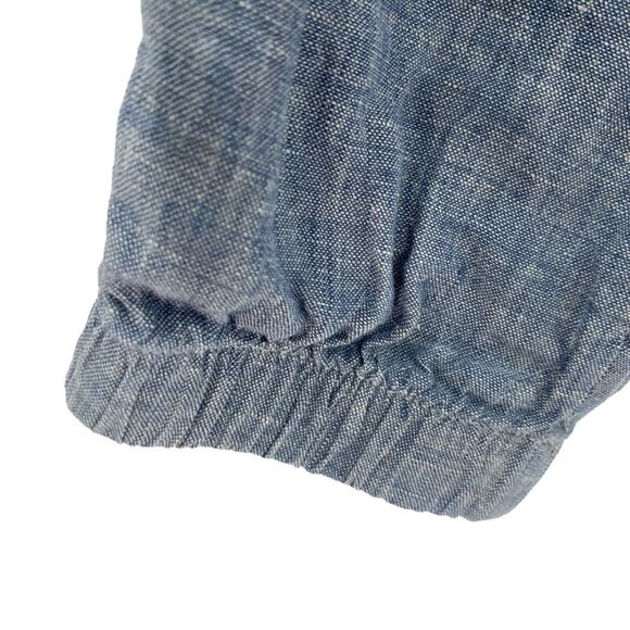 Athleta Cabo Linen Jogger Pants Size 0 Blue Chambray 530642 Resort Boho - Picture 5 of 12
